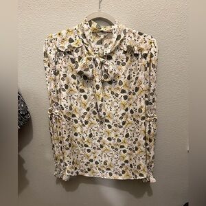 Max Studio Cream Floral Blouse
